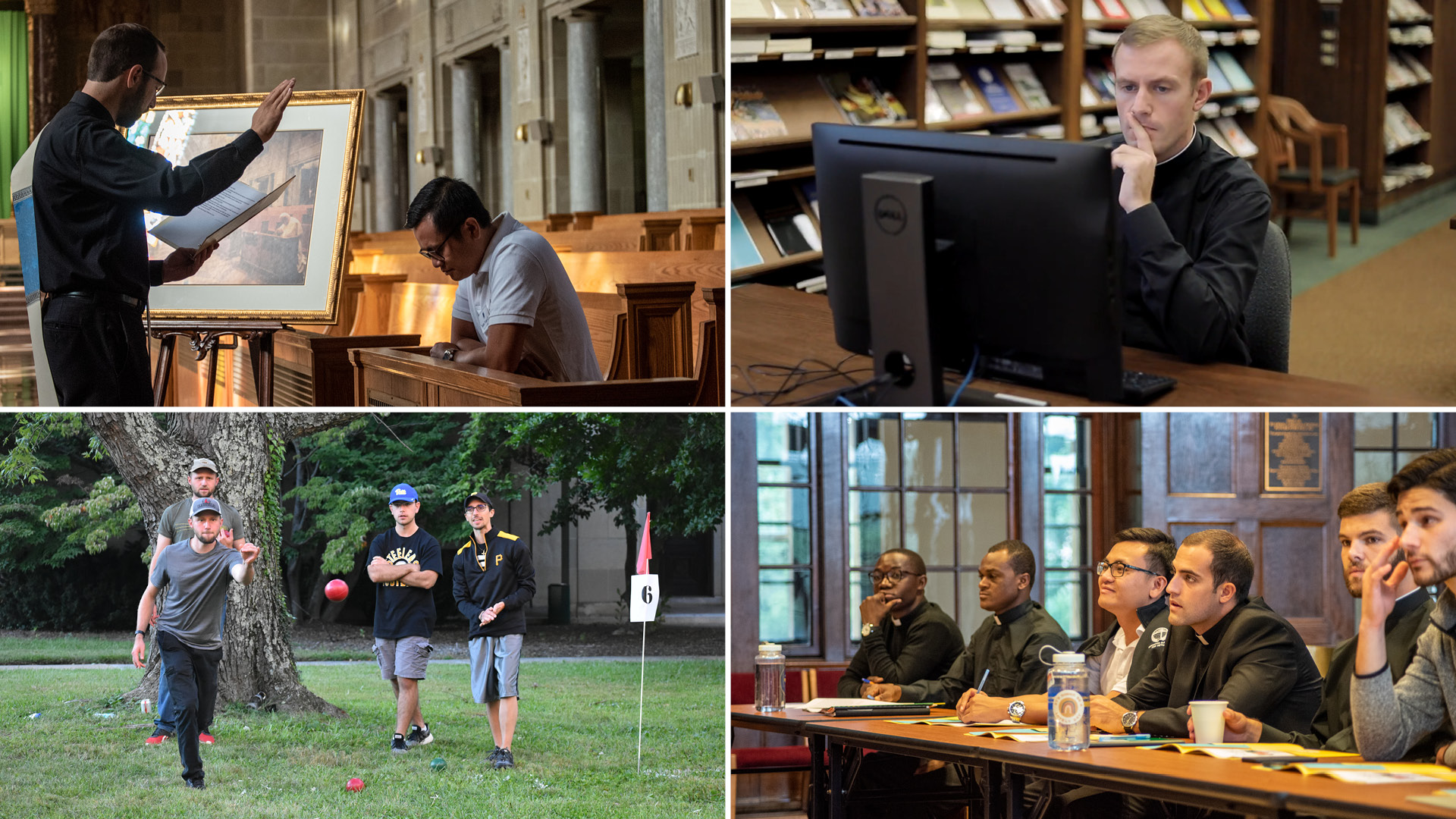 Collage of images of life at the seminary