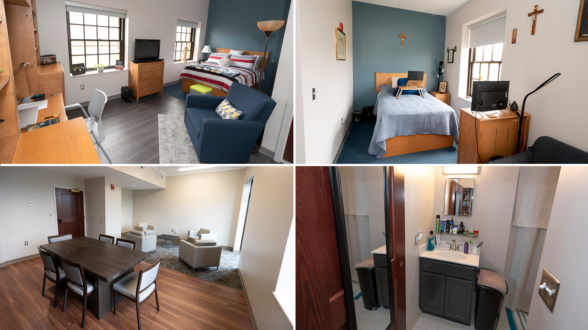 Living spaces renovation collage.