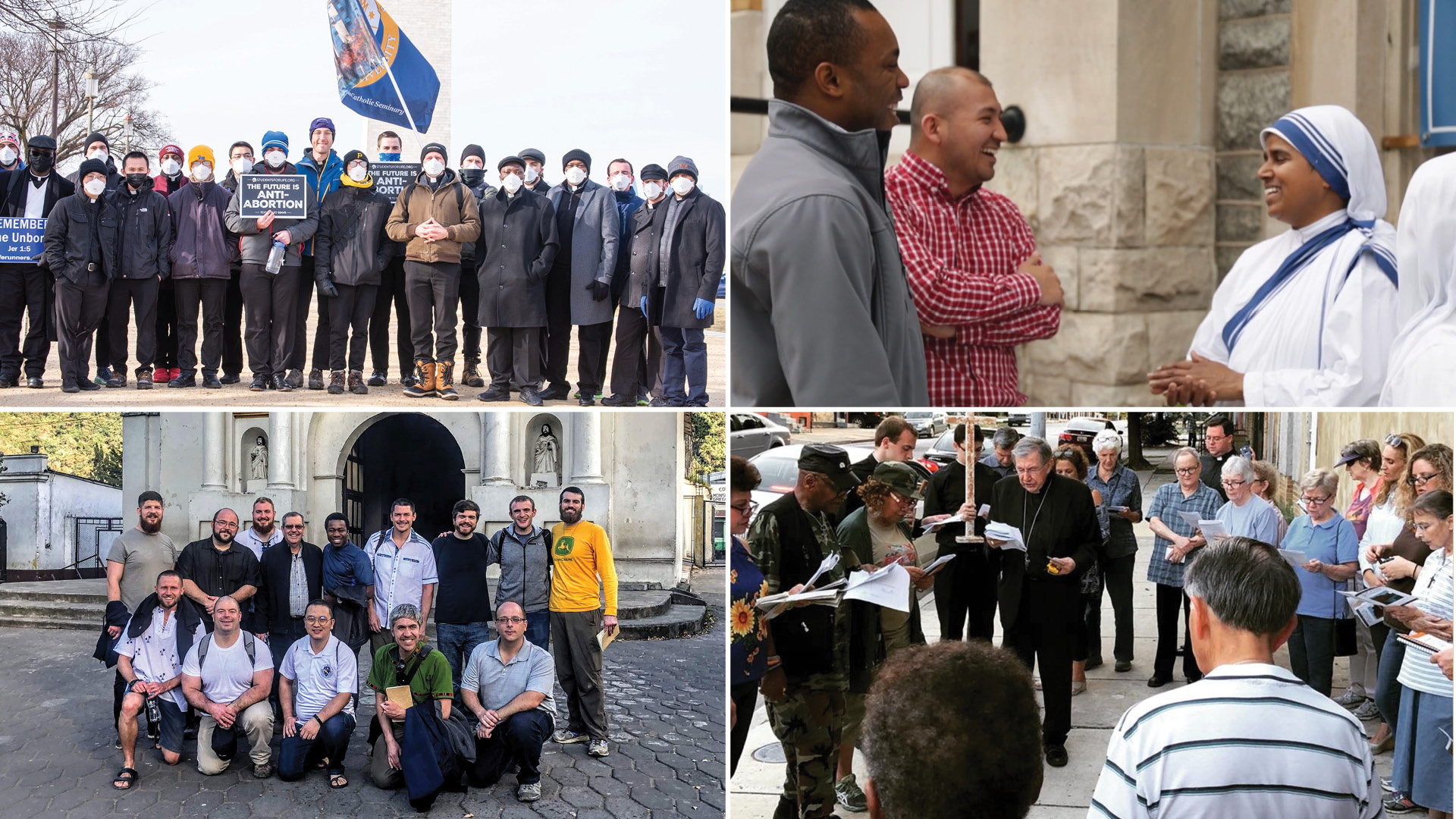 Group of peace and justice activities with seminarians.